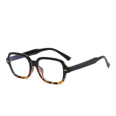 Imagem de Óculos de sol retangulares femininos e masculinos, óculos de sol vintage, preto, amarelo, anti-luz azul, transparentes, UV400,7,BH01