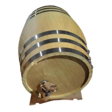 Imagem de IEUDNS Barril de carvalho de 1,5 L com estilo retrô com suporte de madeira, dispensador de bebidas, decantador para festa, mesa de entretenimento