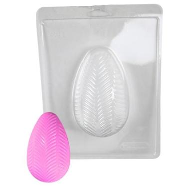 Imagem de Forma 3 Partes Silicone Ovo De Páscoa 250g Texturizado Pluma - Britani