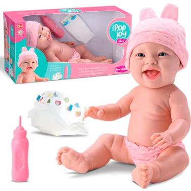 Imagem de Boneca New Pop Joy Bebê Com Fralda E Mamadeira Faz Xixi Realista 678 -