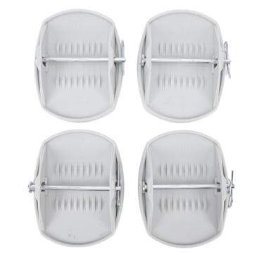 Imagem de Asixxsix Almofadas de Suporte de Jack de Trailer, 4 Almofadas Estabilizadoras de Pia Com Pinos de Travamento Seguro para Veículo de Acampamento de Reboque de Viagem (Cinza)