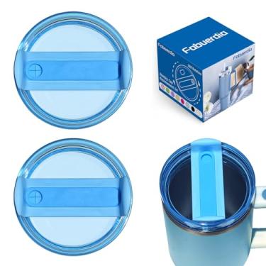 Imagem de Fabuerdia Tampa de copo de substituição de 1,134 g compatível com Stanley Quencher, pacote com 2 capas transparentes à prova de derramamento para acessórios Stanley Cup (Bule)