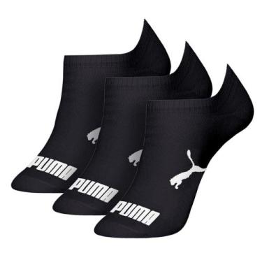 Imagem de Meia Puma Sapatilha Invisível Masculina 4515.001 C/3, Preto, Preto, Pr