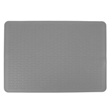 Imagem de Prato de secagem tapete de silicone não deslizamento resistente a calor maconha quente almofada para mesa de cozinha sob a pia do gaveta de tamanho grande 28x19,7 polegadas (Cinza)