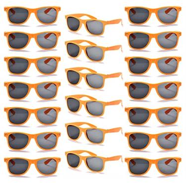 Imagem de YQVIE Pacote Com 20 Óculos De Sol Adultos Para Homens E Mulheres, A Granel, Óculos Baratos Dos Anos 70 Para Festas (20 Laranjas)