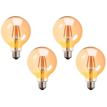 Imagem de Kit 4x Lâmpada Filamento LED Retrô Vintage G95 4W E27 2200K Bivolt