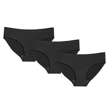 Imagem de Knix Biquíni super à prova de vazamento – Roupa íntima feminina para menstruação e incontinência – Preto, grande (pacote com 3)