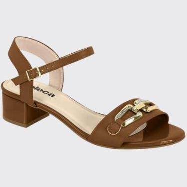 Imagem de Sandália Feminina Salto Bloco Slide Dourado Moleca 5259.880.14187-Feminino