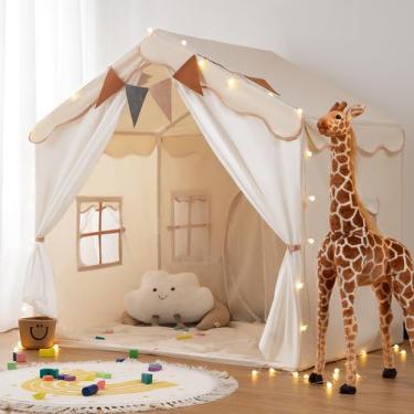 Imagem de Play Tent besrey Kids 2 em 1 com tapete acolchoado e luzes 51x35x51cm