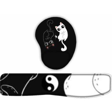 Imagem de KIT Mouse Pad + Apoio de teclado Yng Yang De Gatinho - JDM