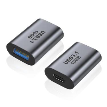 Imagem de Adaptador AreMe USB Feminino para USB C Fêmea (pacote com 2) 10 Gbps
