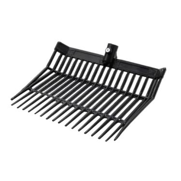 Imagem de Generic Cabeça de substituição para garfo de esterco, com dentes angulares, cabeça de garfo inclinado, ancinho para esterco de cavalo para jardinagem, Preto