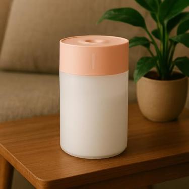 Imagem de Mini Umidificador de Ar Portátil USB LED Difusor Aromatizador de Ambiente com Cabo – Purificador Compacto (Rosa Claro)
