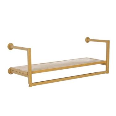 Imagem de Suporte de roupas para pendurar na parede com prateleira superior de ferro Rack de roupas para armazenamento de armário