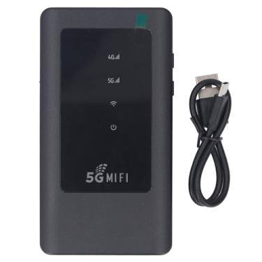 Imagem de 5G WiFi Mobile Hotspot Profissional de alta velocidade dispositivo Wi -Fi portátil 16 Dispositivos conectados 5G Router sem fio para camping de viagem preto 130x70x14mm