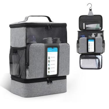 Imagem de Shower Caddy Funambulist de grande capacidade impermeável cinza