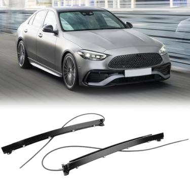 Imagem de dehateo Conjunto de 2 peças de trilho de teto solar adequado para 2015-2021 MD C-Class C300 kit de reparo de trilhos deslizantes de teto solar panorâmico esquerdo + direito substitui OE A2057801100