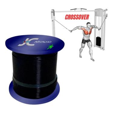 Imagem de 2X 100M Cabo Aço 1/8 6X19 Revestido Nylon Academia Resistent