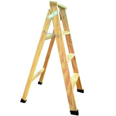 Imagem de Escada de Madeira Americana com Sapata - ESCADAS SEGURANÇA
