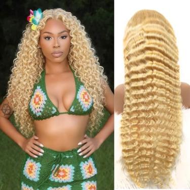 Imagem de Grcabeir Peruca frontal de renda 613 x 15 cm de cabelo humano 66 polegadas cabelo humano 613 Deep Wave HD Lace Front Wigs 200% densidade pré-arrancada com cabelo de bebê para mulheres