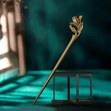 Imagem de Palitos de cabelo de madeira presilhas de cabelo de sândalo vermelho clipes de coelho estilo vintage acessórios para mulheres coque