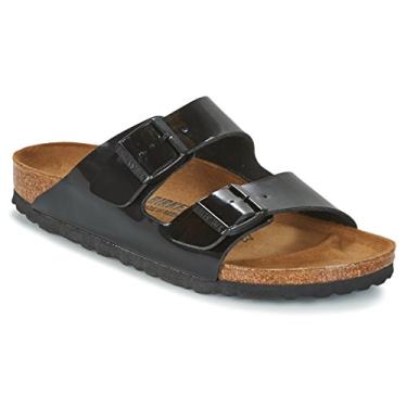 Imagem de Birkenstock Sandália de palmilha macia unissex Arizona, preto Birko-Flor, 44 M EU, Preto, 11-11.5