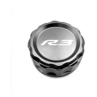 Imagem de Acessórios de motocicleta Tampa do cilindro do reservatório de fluido de freio traseiro compatível com Y&AMAHA YZF R1 R3 R6 R7 YZF-R1 YZF-R6 YZF-R3 YZF-R7 (R3 cinza)