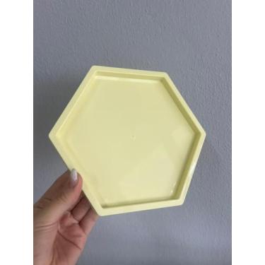 Imagem de Kit 4 Bandejas Sextavadas MDF 20x20cm Decoração Para Festas Mesa de Do