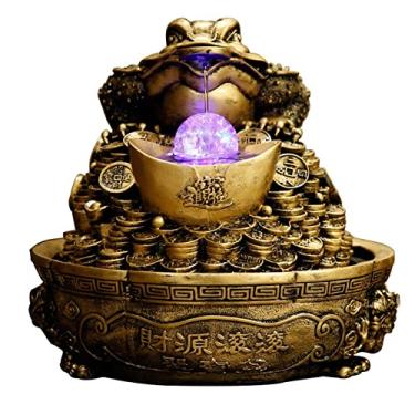 Imagem de XFNVXC Fonte decorativa interna de sapo de três pernas - fonte de água de mesa resina cascata interna, para escritório e decoração de casa, fonte de jardim ornamental para casa