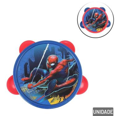 Imagem de Pandeiro Infantil 13cm Homem Aranha Color - Tudo em Caixa