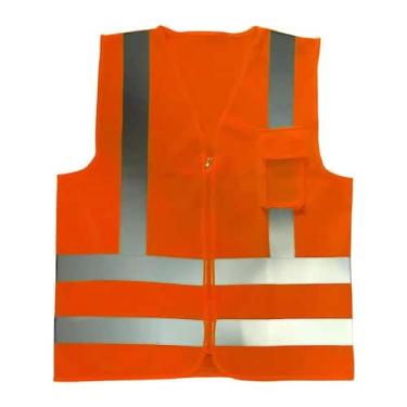 Imagem de Colete Refletivo Segurança Faixa Sinalizador Obras Trânsito com bolso 