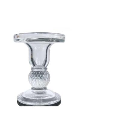 Imagem de Castiçal de Vidro, Porta Velas para Decoração de Mesa e Aparador com Estilo e Elegância(Pilar Abacaxi Pequeno)