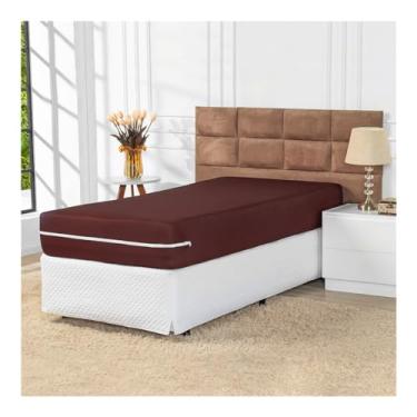 Imagem de Capa de Colchão com Ziper Solteiro (Tabaco)