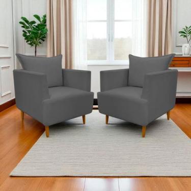 Imagem de Kit 2 Poltronas Decorativa Para Sala Recepção Escritório Consultório R