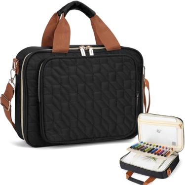 Imagem de Wanlvhu Capa bíblica para mulheres e homens, bolsa bíblica grande com alça e alça de ombro, estojo de transporte bíblico com bolso com zíper/compartimento para caneta destacável para presente da