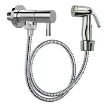 Imagem de 2X Ducha Higiênica Bidê Registro Aço Inox Super Luxo 1/4 Vol