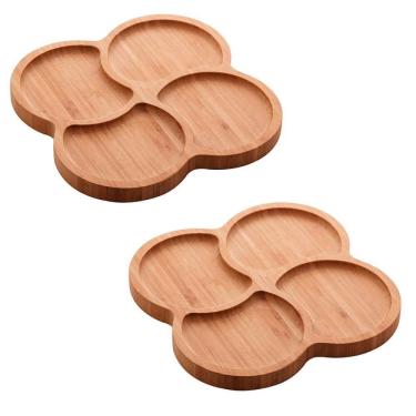 Imagem de Travessas Petisqueira De Bambu Istambul 2 Peças - Rio Home