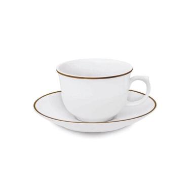 Imagem de Conjunto De Xícaras Para Chá Com Pires Em Porcelana Flamingo Com 12 Peças 240Ml Oxford Sofia