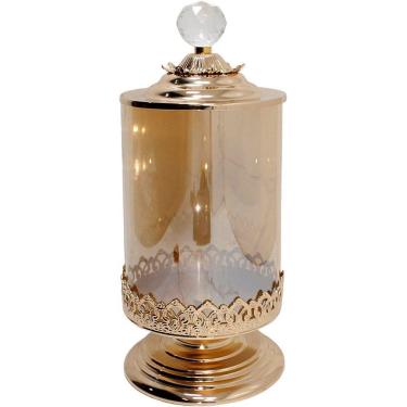 Imagem de Bomboniere Decorativo De Vidro Com Tampa Biscoitos E Doces