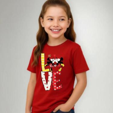 Imagem de Camiseta Confortavel Moda infantil Love mickey - Hs, Vermelho, 08