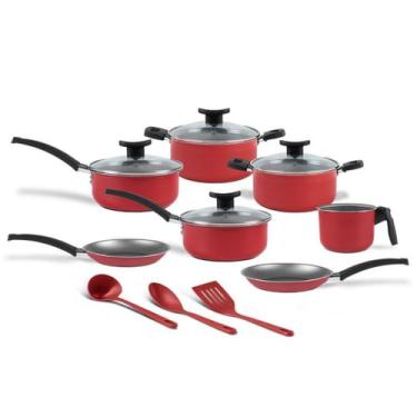 Imagem de Jogo de Panelas Brinox Ruby ProFlon 10 Peças Antiaderente em Alumínio 