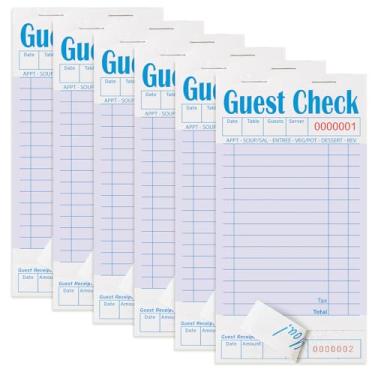 Imagem de ZPARIK Pacote com 6 livros roxos de cheques de convidados para servidores, bloco de notas de garçom, bloco de notas de garçom para restaurantes, cheques de papel 50 folhas/pacote, 300 ingressos no