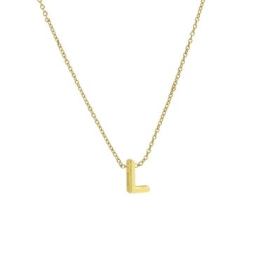 Imagem de 1 colar de letra A-Z simples banhado a prata para mulheres, joia fina, presente para mamãe, 48.5cm, Cobre, Sem Pedra Preciosa