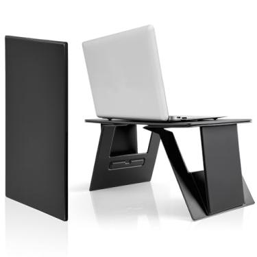 Imagem de Leinuosen Mesa dobrável para laptop, portátil, leve, de couro PU, antiderrapante, para cama, sofá de carro, viagens, trabalho