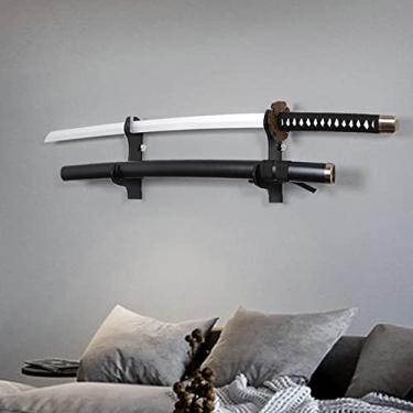Imagem de BYTOTU Suporte de parede Katana - Suporte de espada de acrílico preto - Suporte de espada samurai