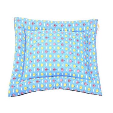 Imagem de Colchonete Pet Quality Impermeável para Cães, Tricoline 100% Algodão, Lavável, Retangular (Azul Royal Balão, Pequeno)