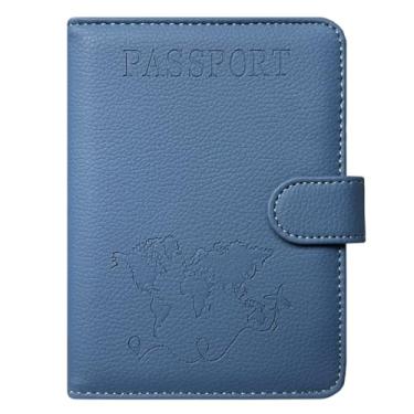 Imagem de ACdream Combo porta-cartões de passaporte e vacina, capa com compartimento para cartão de vacinação CDC, protetor organizador de documentos de viagem de couro, com bloqueio RFID, para mulheres e