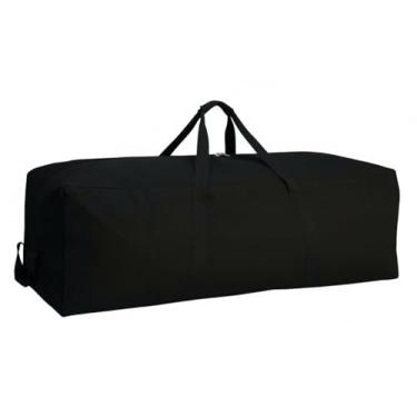 Imagem de DoYiKe Bolsa de viagem de lona extragrande resistente, armazenamento de barraca de acampamento militar para esportes de viagem, Abertura superior preta, XXXX-Large