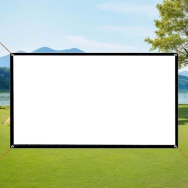 Imagem de Tela de projeção macia 16:9-4K HD 16:9-4K, leve, dobrável para cinema em casa interna/noite de cinema ao ar livre, fácil instalação
