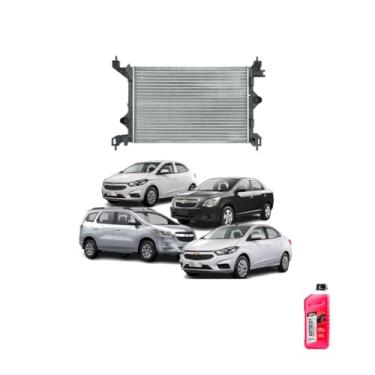 Imagem de Kit Radiador GM Cobalt/Spin/Prisma/Onix 12/17 C + Aditivo Rosa Concentrado DNK